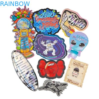 Custom 3.5g - 28g Shiny Hologram Die Cut Mylar Bags Special Shape For Food Power Cookie