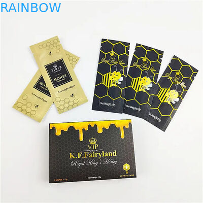 Aluminum Foil Wrappers Packages For Male Enhancements Royal Honey Metallic Color Pouches Custom Printing Honey Packets