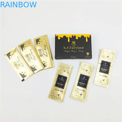 Aluminum Foil Wrappers Packages For Male Enhancements Royal Honey Metallic Color Pouches Custom Printing Honey Packets