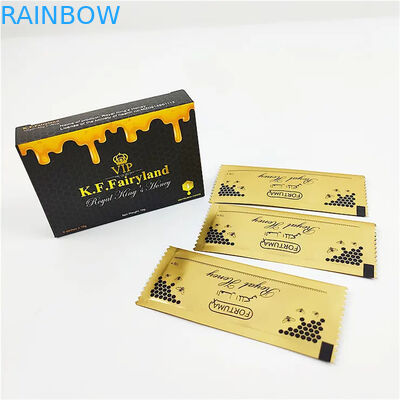 Aluminum Foil Wrappers Packages For Male Enhancements Royal Honey Metallic Color Pouches Custom Printing Honey Packets
