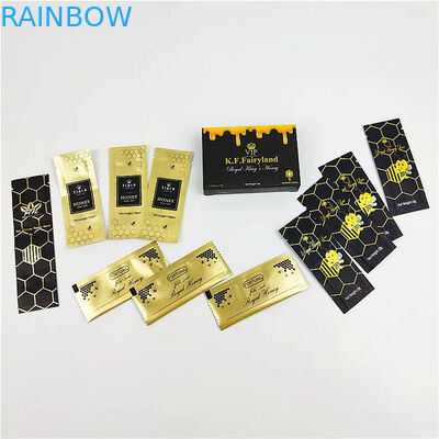 Aluminum Foil Wrappers Packages For Male Enhancements Royal Honey Metallic Color Pouches Custom Printing Honey Packets