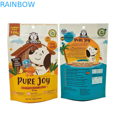 Customized Heat Sealable Kraft Paper Pouches for Edible Products Resealable Zipper Stand Up Pouches for Pet Food Bag