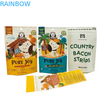 Customized Heat Sealable Kraft Paper Pouches for Edible Products Resealable Zipper Stand Up Pouches for Pet Food Bag