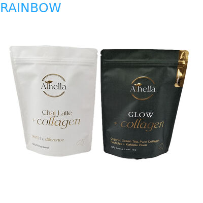 Customized Moistureproof Stand up Pouch Kraft Paper Bag with Hot Stamping Eco Friendly Smell Proof Bags with Logo