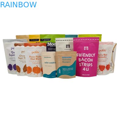 Custom Logo Printed Biodegradable 100% Sachet Packaging Reusable Stand Up Plastic Bags Doypack With Ziplock