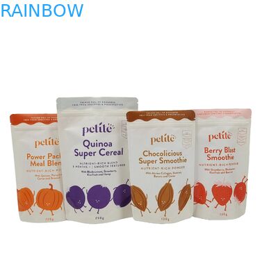 Biodegradable Doypack Recyclable Custom Stand Up Pouch With Zip Lock Kraft Paper Bags Edible Packaging Bags