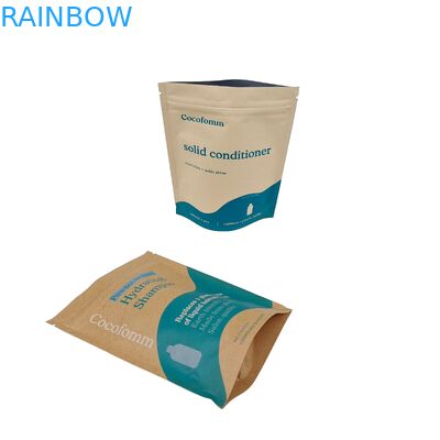 Wholesale Resealable Kraft Paper Bag Custom Design 100% Biodegradable Stand Up Pouches Doypack With Zip Lock Bags