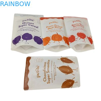 Custom Ziplock Matte Biodegradable Bags Aluminum Foil Resealable Food Grade Coffee Bean Tea Nut Snack Doypack