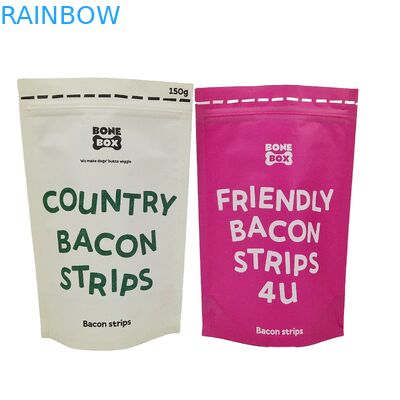 Reusable Biodegradable Custom Printed Logo Doypack Zip Lock Kraft Paper Stand Up Pouches For Food Plastic Packaging
