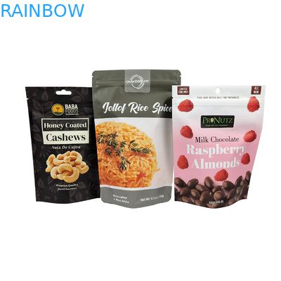 Reusable Custom Printed Standing Zipper Bag Dry Fruits Cashew Nuts Packaging Zip Lock Plastic Bag