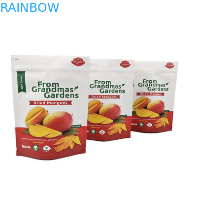 Low MOQ Custom Stand Up Kraft Paper Bag for Dried Mango Fruit Recycled Resealable Mylar Bags