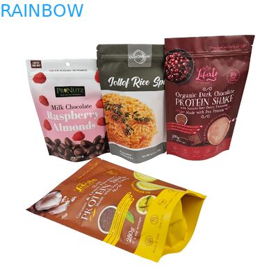 Custom Resealable Snack Food Packaging Zipper Bags Stand Up Cashew Nuts Packaging Zipper Bag