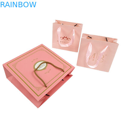 Custom Print Logo Elegant White Black Gift Paper Bags Luxury Clothing Boutique Paper Shopping Bag With Ribbon Handle