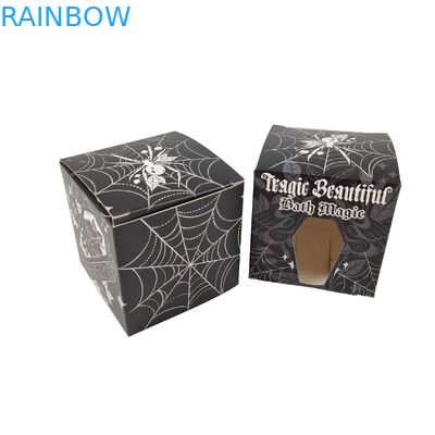 High Quality Custom Square Black Paper Box With Special Front Hollow Window Food Packaging White Cardboard Gift Box