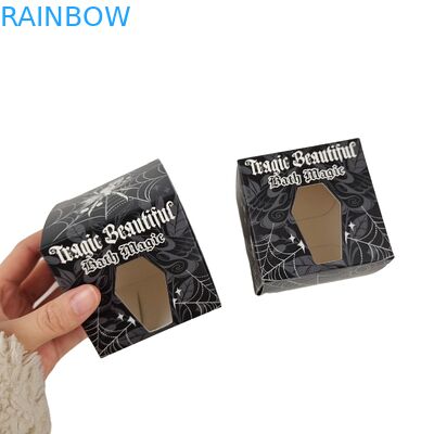 High Quality Custom Square Black Paper Box With Special Front Hollow Window Food Packaging White Cardboard Gift Box