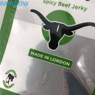 Foil Three Side Seal Zipper Flat Beef Jerky Plastic Packaging Bags