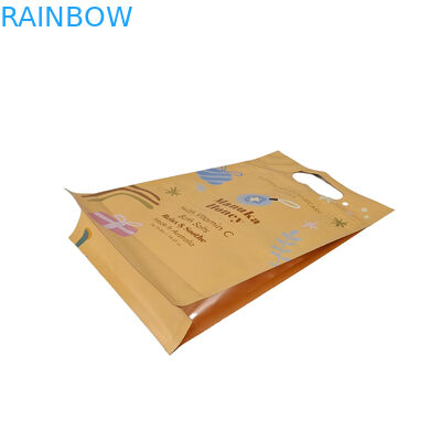 Custom Design Printed Matte Square Flat Bottom Side Gusset Plastic Mylar Foil Logo Packaging Pouch Easy Tear Zipper Bags