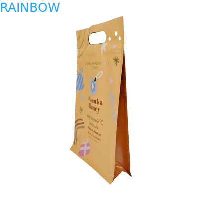 Bottom Gusset Plastic Zip Pouch Plastic Square Flat Bottom Bag Food Packaging Side Seal Pet Food Bag With Handle