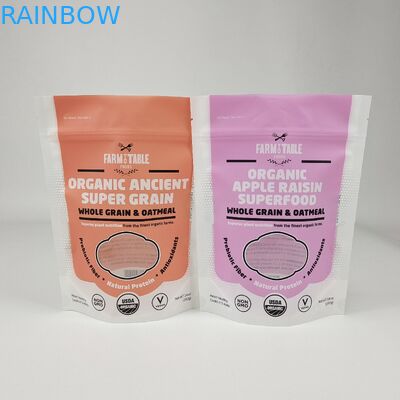 Custom Logo Food Packaging Smell Proof Zip Self Seal Stand Up Pouches Matt Finish Metallic Effect Printed Stand Up Zippe
