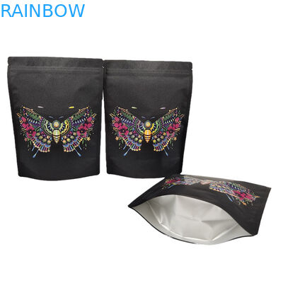 Custom Resealable Mylar Bags Stand Up Kraft Paper Packaging Bag for Flower Biodegradable Zipper Pouch with Spot UV