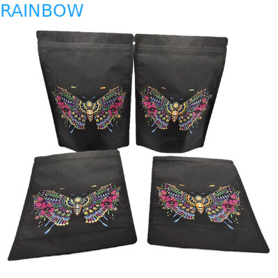 Customized Stand Up Pouch Biodegradable Kraft Paper Pouch with Hot Stamping Smell Proof Bags with Logo