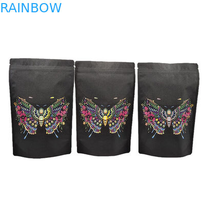 Wholesale Custom Eco Friendly Kraft Paper Packaging Bag with Spot UV Resealable Mylar Bags for Spice Protein Powder