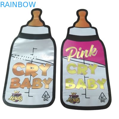 Custom Printed 3.5g Unique Special Die Cut Irregular Shaped Mylar Bags Sealed 8th Smell Proof Special Cali Mylar Bag