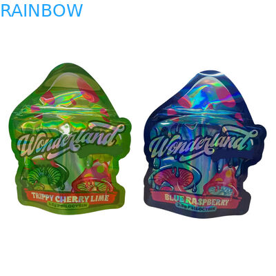 Custom Printed Matte Soft Touch Bag 3.5g Mylar Bags Digital Printed Holographic Die Cut Mylar ZiplockBag