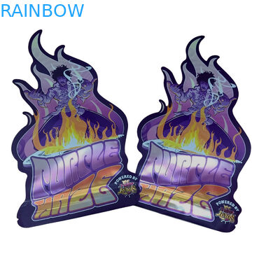 Custom Printed Matte Soft Touch Bag 3.5g Mylar Bags Digital Printed Holographic Die Cut Mylar ZiplockBag