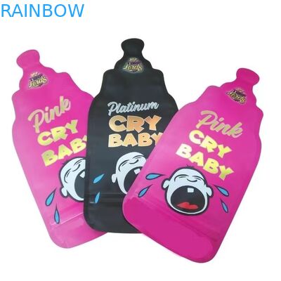 Custom Printed Matte Soft Touch Bag 3.5g Mylar Bags Digital Printed Holographic Die Cut Mylar ZiplockBag