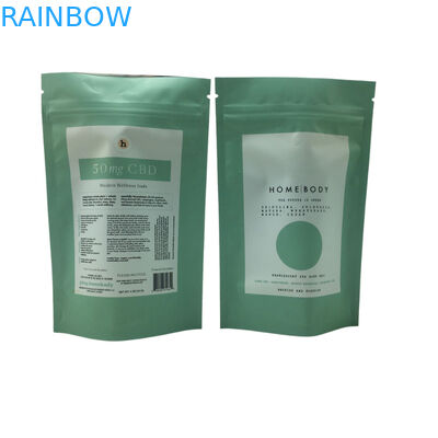 Matte Printed Resealable Packaging Bag Zip Lock Plastic Bath Salt Body Scrub Standing Up Pouch With Zipper