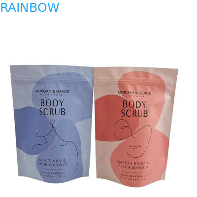 Recyclable Zip Lock Stand Up Pouch Aluminum Foil Body Scrub Enjoy Spa Bath Soak Sea Salt Biodegradable Plastic Packaging