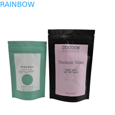 Recyclable Zip Lock Stand Up Pouch Aluminum Foil Body Scrub Enjoy Spa Bath Soak Sea Salt Biodegradable Plastic Packaging