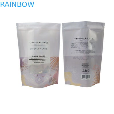 Spa Bath Soak Scrub Salt Package Bag Stand Up Zipper Plastic Bag Soap Sea Salt Bath Product Packaging Bags