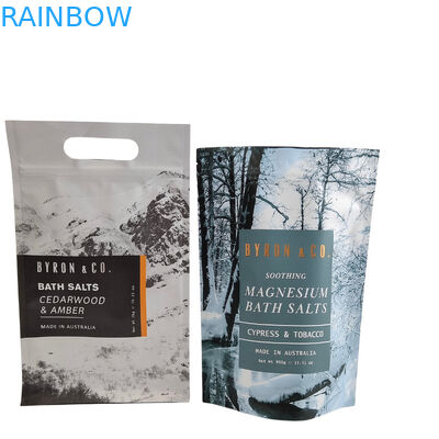 Custom Logo Printing Ziplock Pouch Body Scrub Soap Bath Bomb Packaging Aluminum Foil Pouch Plastic Zipper Bath Salt Bags