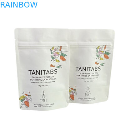 Custom Waterproof Biodegradable Pla Kraft Paper Ziplock Bag Zipper Bag Stand Up Pouch