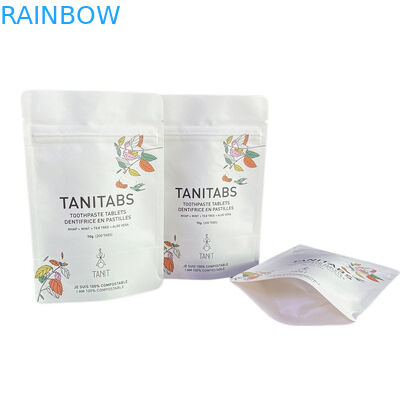 Custom Waterproof Biodegradable Pla Kraft Paper Ziplock Bag Zipper Bag Stand Up Pouch