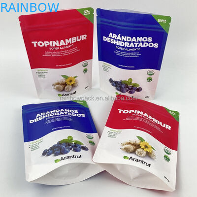 Digital Printing Reusable Biodegradable Eco Friendly Stand Up Pouch White Kraft Paper Zip Lock Zipper Bag