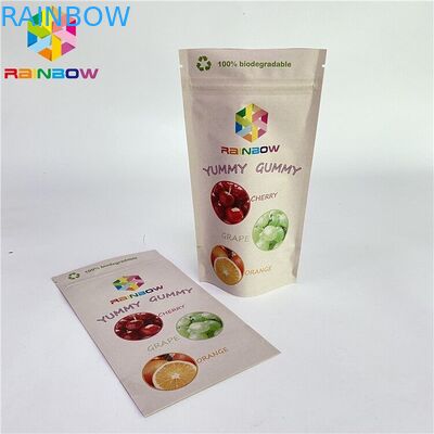 Digital Printing Reusable Biodegradable Eco Friendly Stand Up Pouch White Kraft Paper Zip Lock Zipper Bag