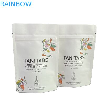 Digital Printing Reusable Biodegradable Eco Friendly Stand Up Pouch White Kraft Paper Zip Lock Zipper Bag