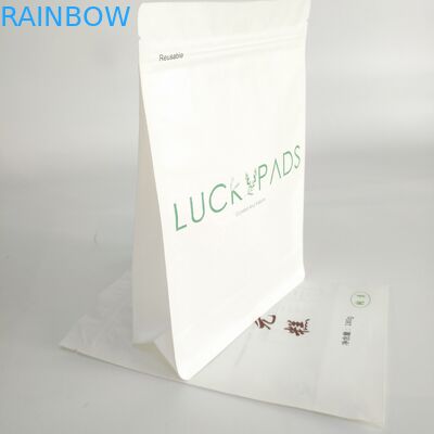 Digital Printing Reusable Biodegradable Eco Friendly Stand Up Pouch White Kraft Paper Zip Lock Zipper Bag