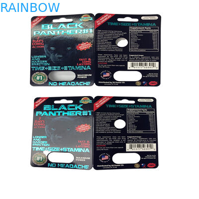 USA Market Sex Pills Paper Blister Card Pakcgaing For Rhino 69 / Tiger/ Black Mamba Pills