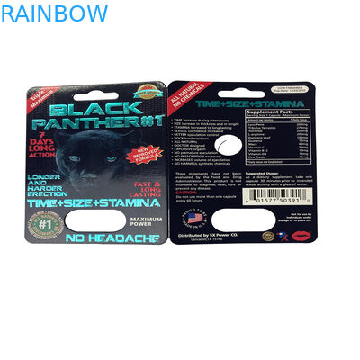 USA Market Sex Pills Paper Blister Card Pakcgaing For Rhino 69 / Tiger/ Black Mamba Pills