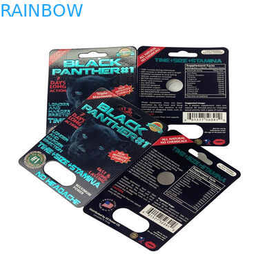 USA Market Sex Pills Paper Blister Card Pakcgaing For Rhino 69 / Tiger/ Black Mamba Pills