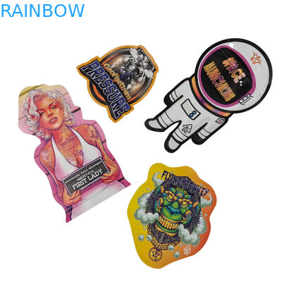 Custom Ziplock Special Shaped Plastic Childproof Smell Proof Candy Bags Mylar Packs 3.5g 7g Custom Shape Mylar Bags