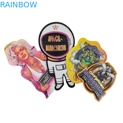 Custom Ziplock Special Shaped Plastic Childproof Smell Proof Candy Bags Mylar Packs 3.5g 7g Custom Shape Mylar Bags
