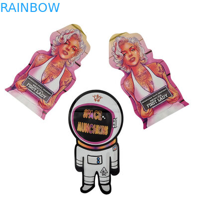 Custom Print Shape Mini Mylar Bag 1g 3.5g 7g 14g 28g Mushroom Child Resistant Smell Proof Soft Touch Cali Pack Mylar Bag