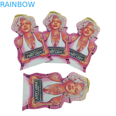 Custom Print Shape Mini Mylar Bag 1g 3.5g 7g 14g 28g Mushroom Child Resistant Smell Proof Soft Touch Cali Pack Mylar Bag