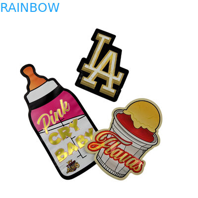 3.5g Customized Packaging And Logo Printing Special Unique Shaped Inside Printed Holographic Die Cut Mylar Bag