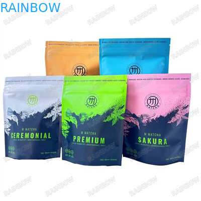 Manufacture Price Custom Printed Aluminum Foil Bags Matte Mylar Bags With Tear For Green Tea